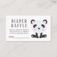 Cute Panda Baby Shower Raffle Biljett