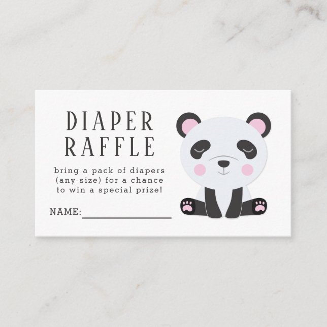 Cute Panda Baby Shower Raffle Biljett Tilläggskort (Framsida)
