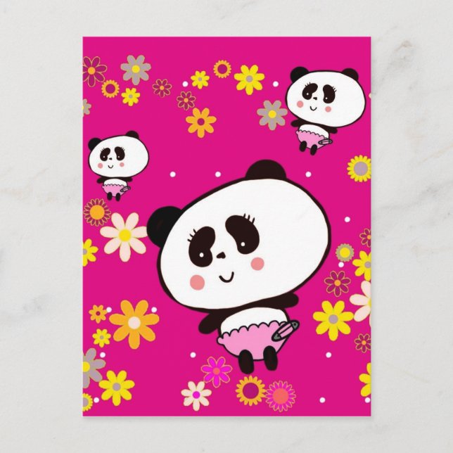 Cute Panda Baby skräddarsydd Vykort (Framsida)