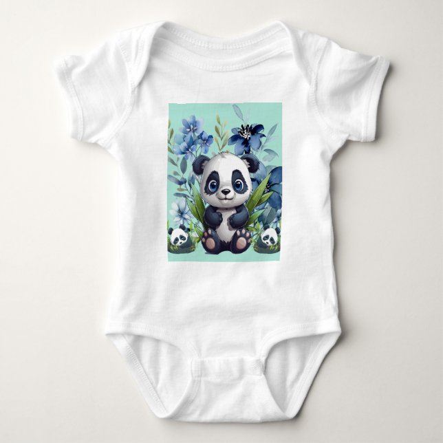 Cute Panda Baby T Shirt (Framsida)