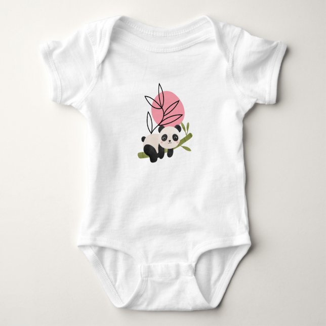 Cute Panda Baby T Shirt (Framsida)