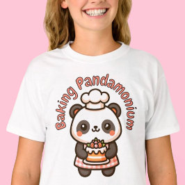 Cute Panda Baking Pandamonium Punny Cake T Shirt