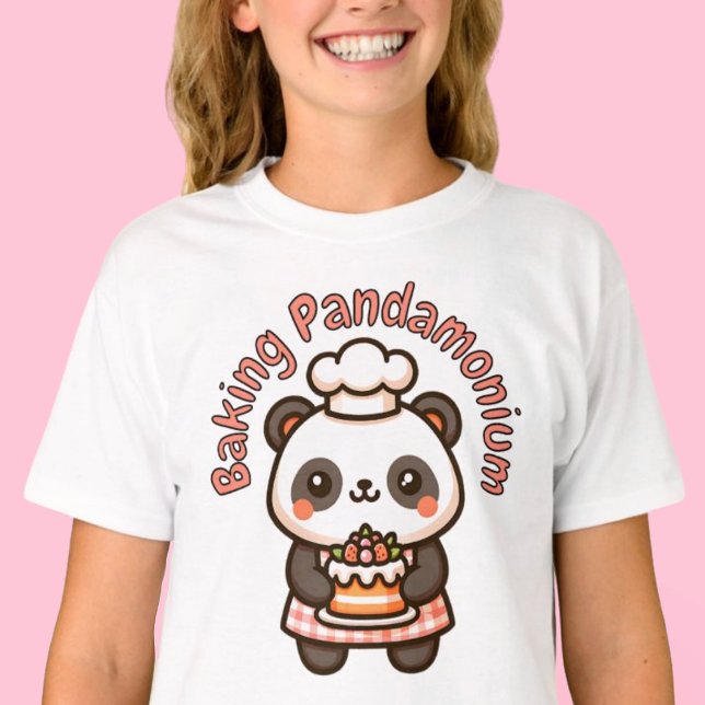 Cute Panda Baking Pandamonium Punny Cake T Shirt (Cute Panda Baking Pandamonium Punny Cake T-Shirt)