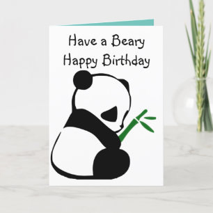 Cute Panda bamboo-födelsedagen Kort