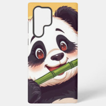 Cute Panda Bamboo Fodral - lekande Samsung Cover