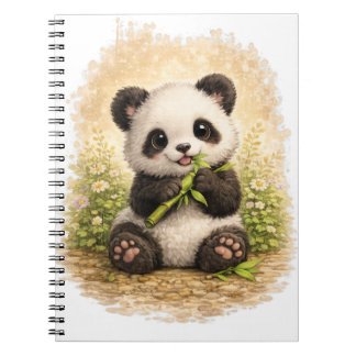 Cute Panda Bamboo Spiral Notebook Kawaii Anteckningsbok