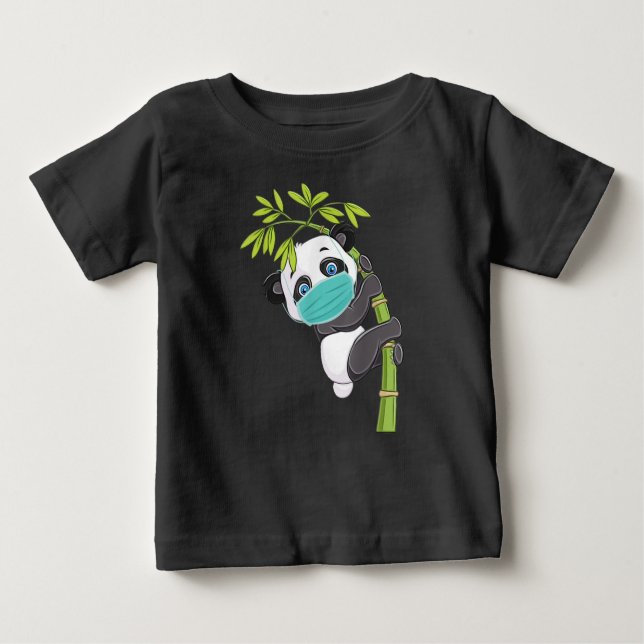 Cute Panda Bära Ansikte Mask Funny Panda Gift T Shirt (Framsida)