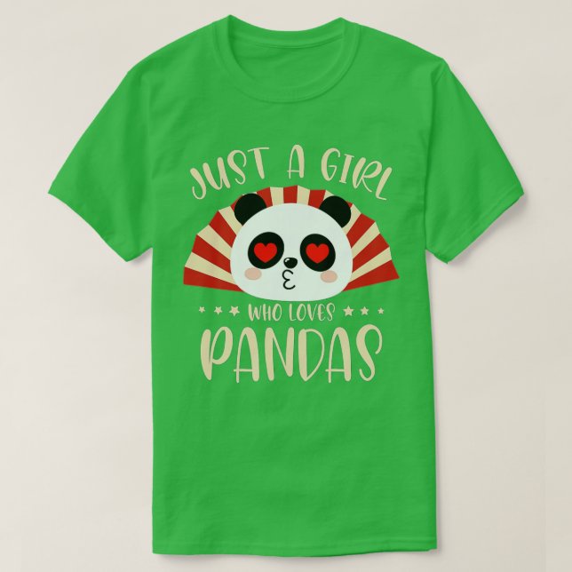 Cute Panda Bara en flicka som Kärlek Pandas (6) T Shirt (Design framsida)