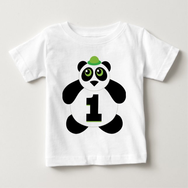 Cute Panda Bear 1:a födelsedag Barn T-shirt (Framsida)