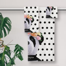 Cute Panda Bear Animal Black and White Polka Dot