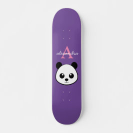 Cute Panda Bear Anpassningsbar Monogram Skateboard