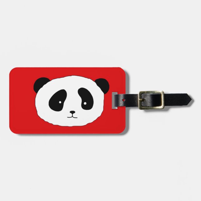 Cute Panda Bear ansikte Modern Roligt av LeahG Bagagebricka (Horisontell Framsida)