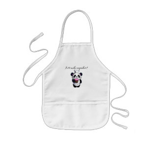 Cute Panda Bear Apron Barnförkläde
