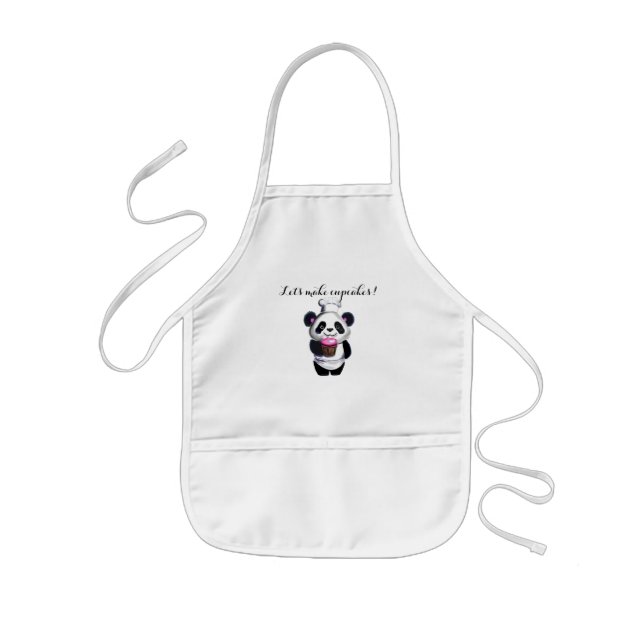 Cute Panda Bear Apron Barnförkläde (Framsidan)