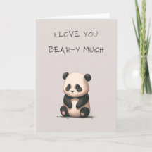 Cute Panda Bear-årsdagen eller Valentine Card