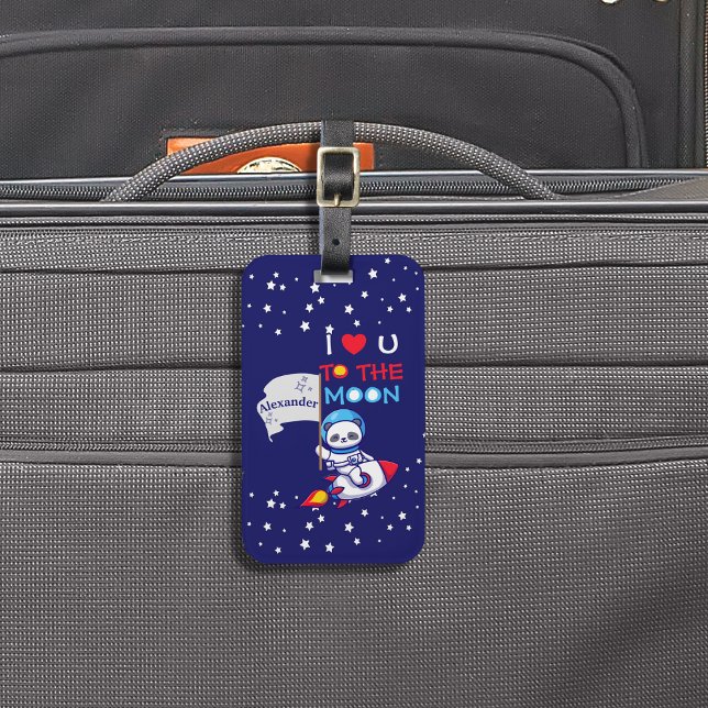 Cute Panda Bear Astronaut på Rocket Frakt Kids Bagagebricka (Skapare uppladdad)