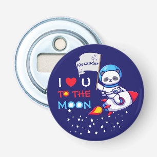 Cute Panda Bear Astronaut på Rocket Frakt Kids Flasköppnare