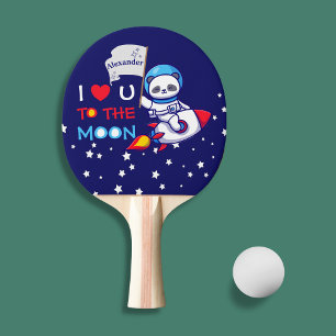 Cute Panda Bear Astronaut på Rocket Frakt Kids Pingisracket