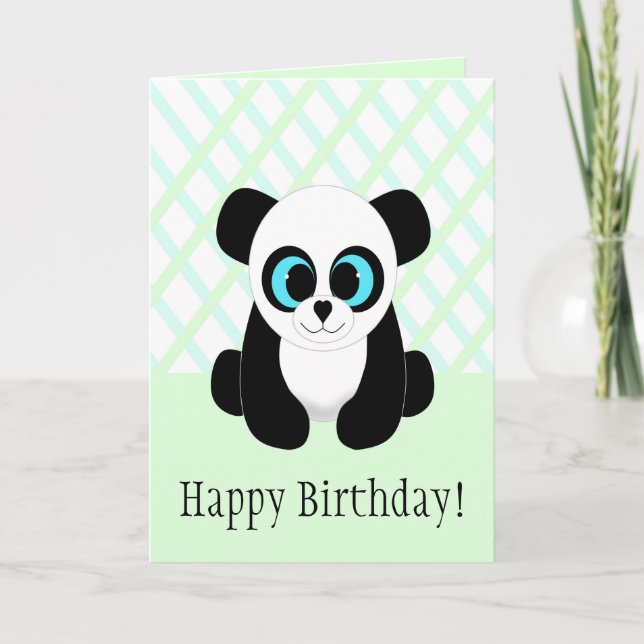 Cute Panda Bear Birday Card Kort (Framsida)