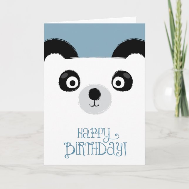 Cute Panda Bear Birday Card Kort (Framsida)
