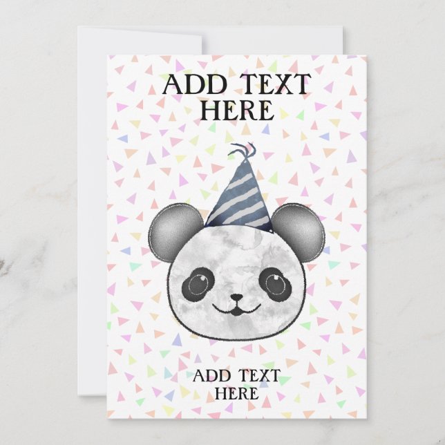 Cute Panda Bear Birthday Inbjudningar (Framsida)