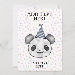 Cute Panda Bear Birthday Inbjudningar