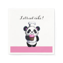 Cute Panda Bear Birthday Pappersservett