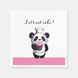 Cute Panda Bear Birthday Pappersservett