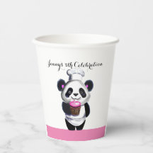 Cute Panda Bear Birthday Papprare kopp