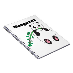Cute Panda Bear Eating Bamboo Personalize Anteckningsbok