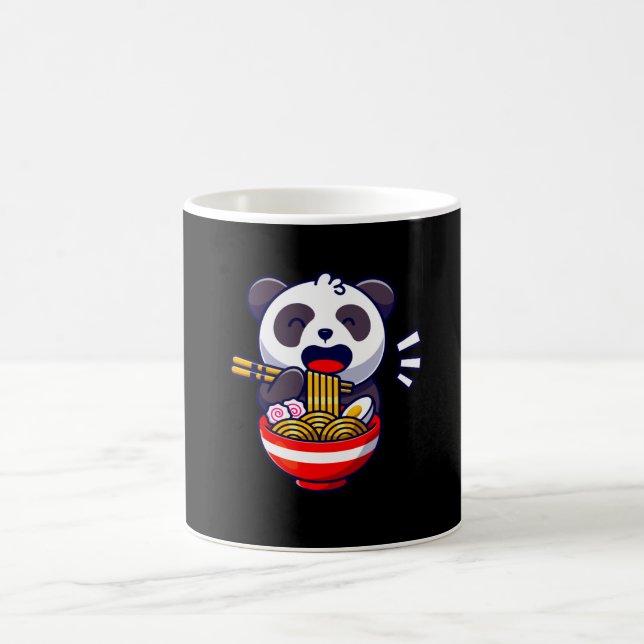 Cute Panda Bear Eats Ramen Noodle Soppa Kaffemugg (Center)