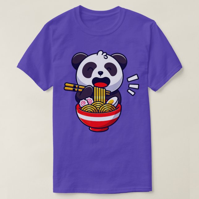 Cute Panda Bear Eats Ramen Noodle Soppa T Shirt (Design framsida)