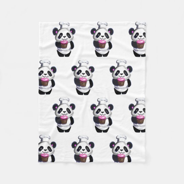 Cute Panda Bear Fleece Blanket (Framsidan)