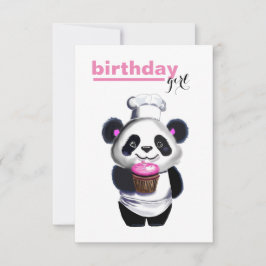 Cute Panda Bear Girl's Birthday bjudande Inbjudningar