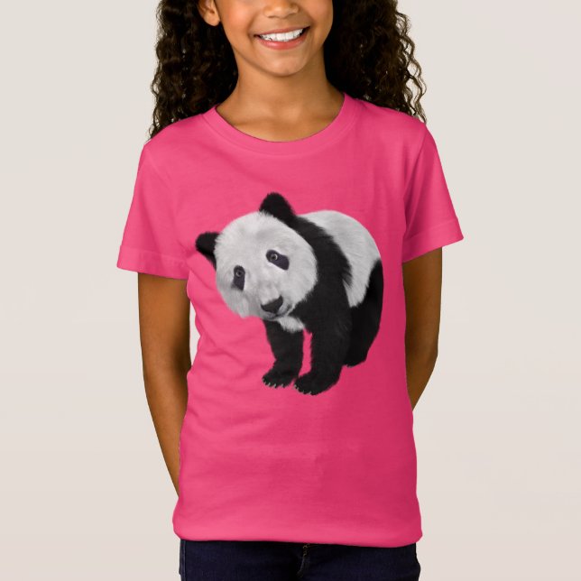 CUTE PANDA BEAR GIRLS DAM T-SHIRTS (Framsida)