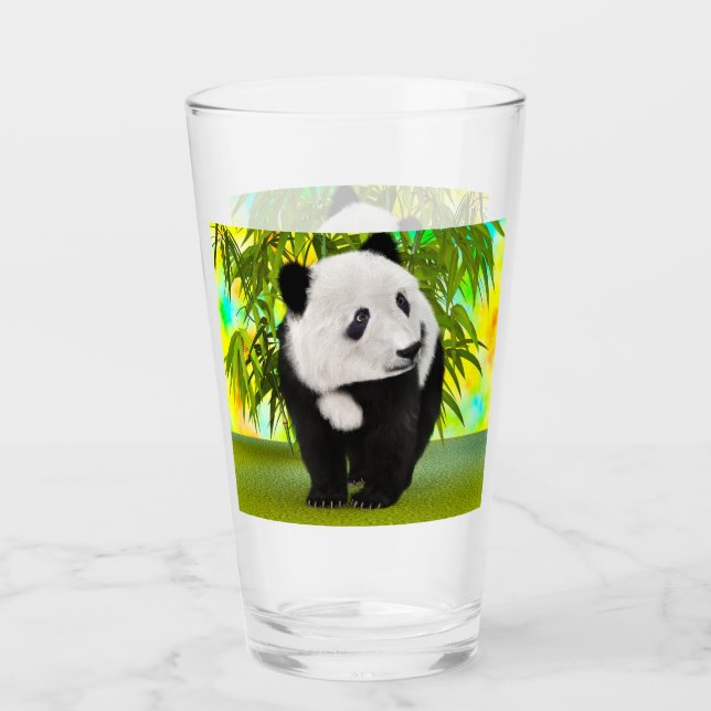 Cute Panda Bear Kawaii Animal Lover Perfekt Gift Glaskopp (Framsida)