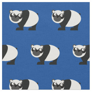 Cute Panda Bear Kid Baby Nursery Blue Tyg