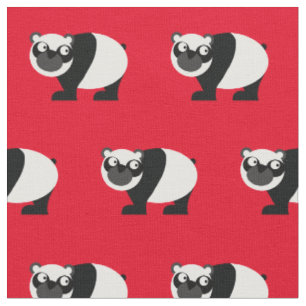 Cute Panda Bear Kid Baby Nursery Red Tyg