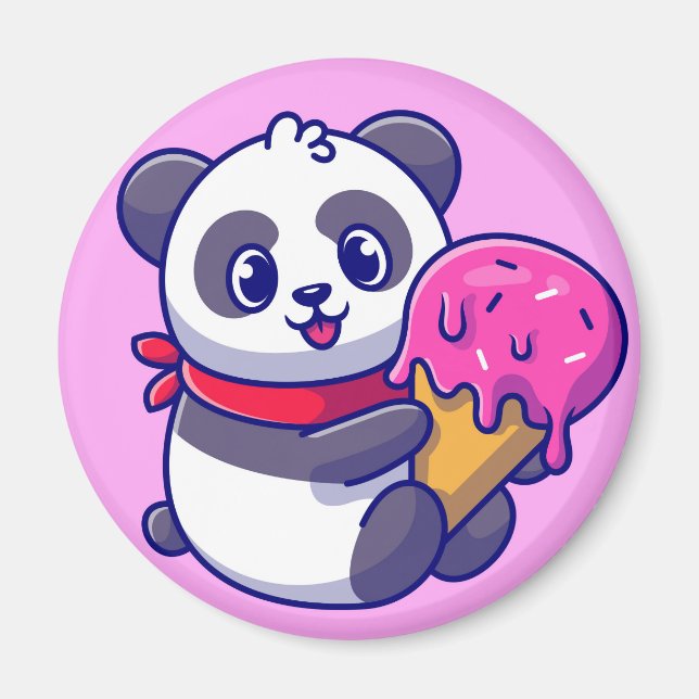 Cute Panda Bear Magnet (Framsidan)