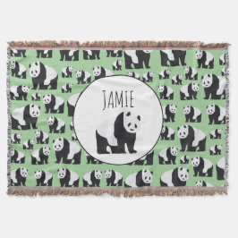 Cute Panda Bear Mönster Filt