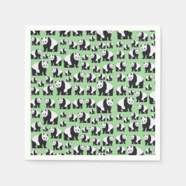 Cute Panda Bear Mönster Pappersservett