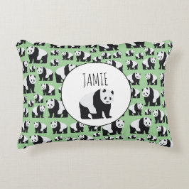 Cute Panda Bear Mönster Prydnadskudde