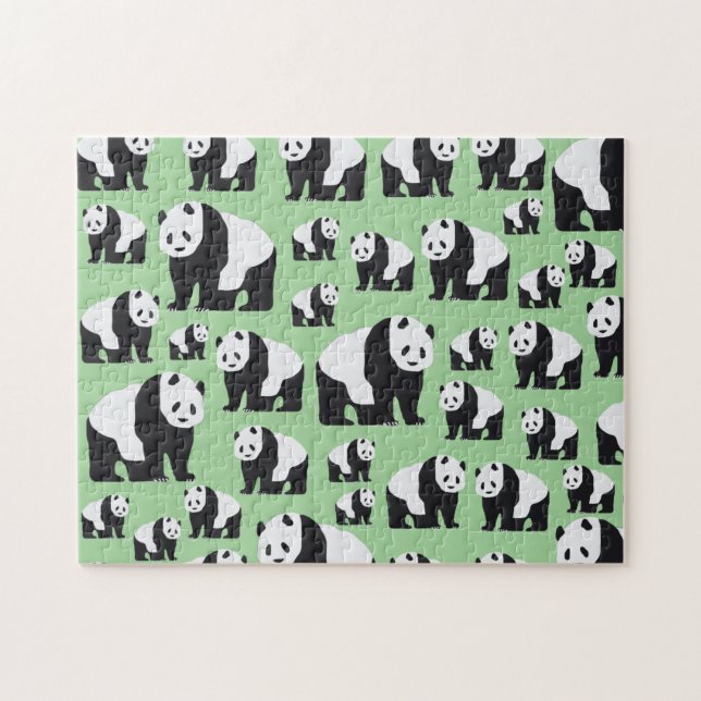 Cute Panda Bear Mönster Pussel (Horisontell)