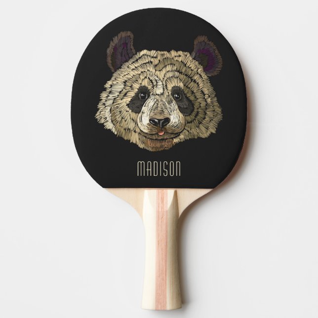 Cute Panda Bear Natur Animal Personlig Namn Pingisracket (Framsidan)