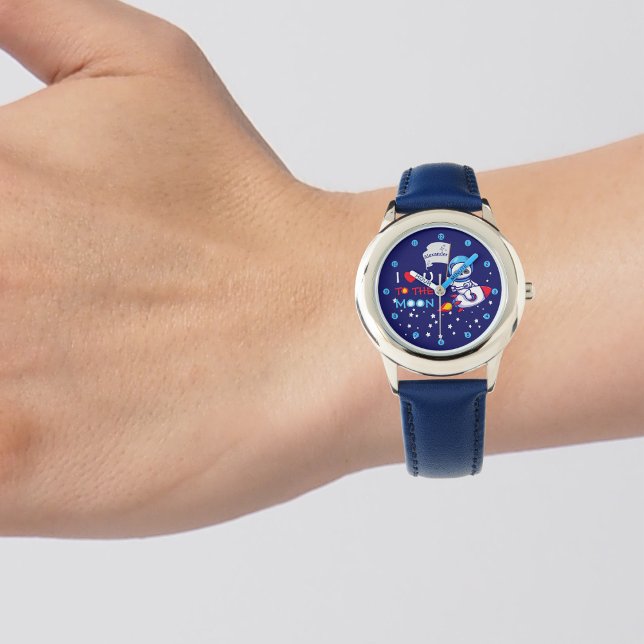 Cute Panda Bear on Rocket Frakt Kids Personlig Armbandsur (Skapare uppladdad)