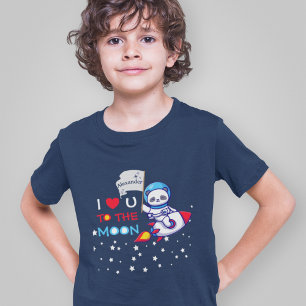Cute Panda Bear on Rocket Frakt Kids Personlig T Shirt