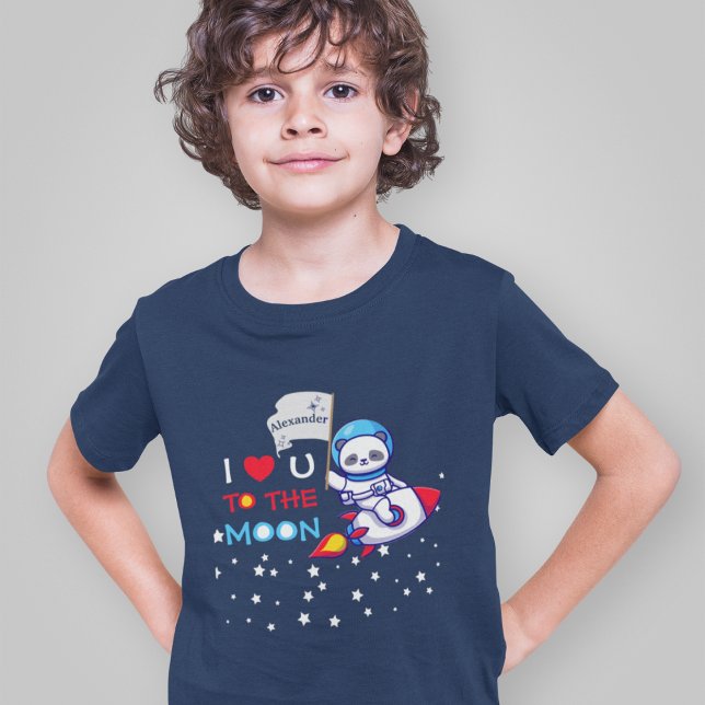 Cute Panda Bear on Rocket Frakt Kids Personlig T Shirt (Skapare uppladdad)