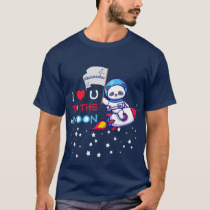 Cute Panda Bear on Rocket Frakt Kids Personlig T Shirt