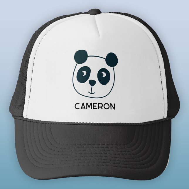 Cute Panda Bear Personlig Keps (Fun kawaii panda bear trucker hat with personalized name)