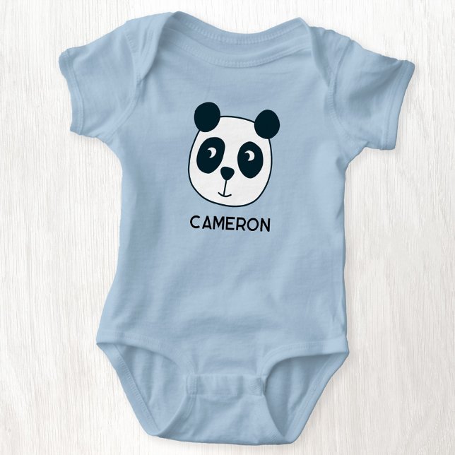 Cute Panda Bear Personlig Namn T Shirt (Cute personalized custom name panda baby bodysuit)